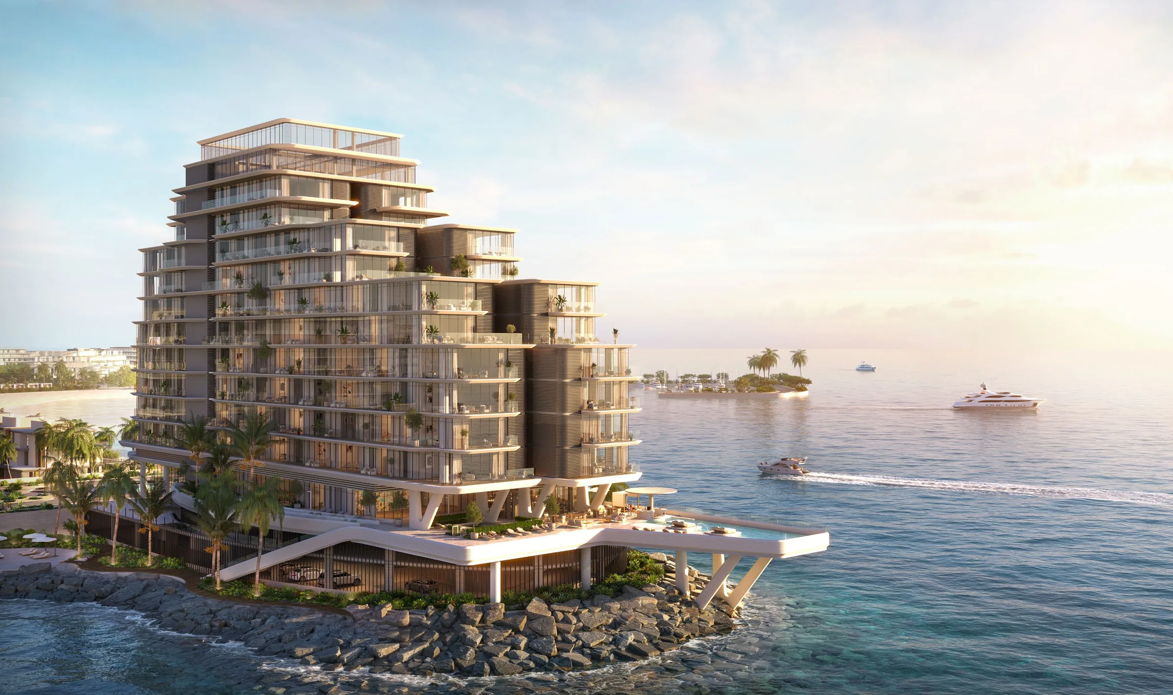 Anantara Residences tower and waterfront villas on Hayat Island