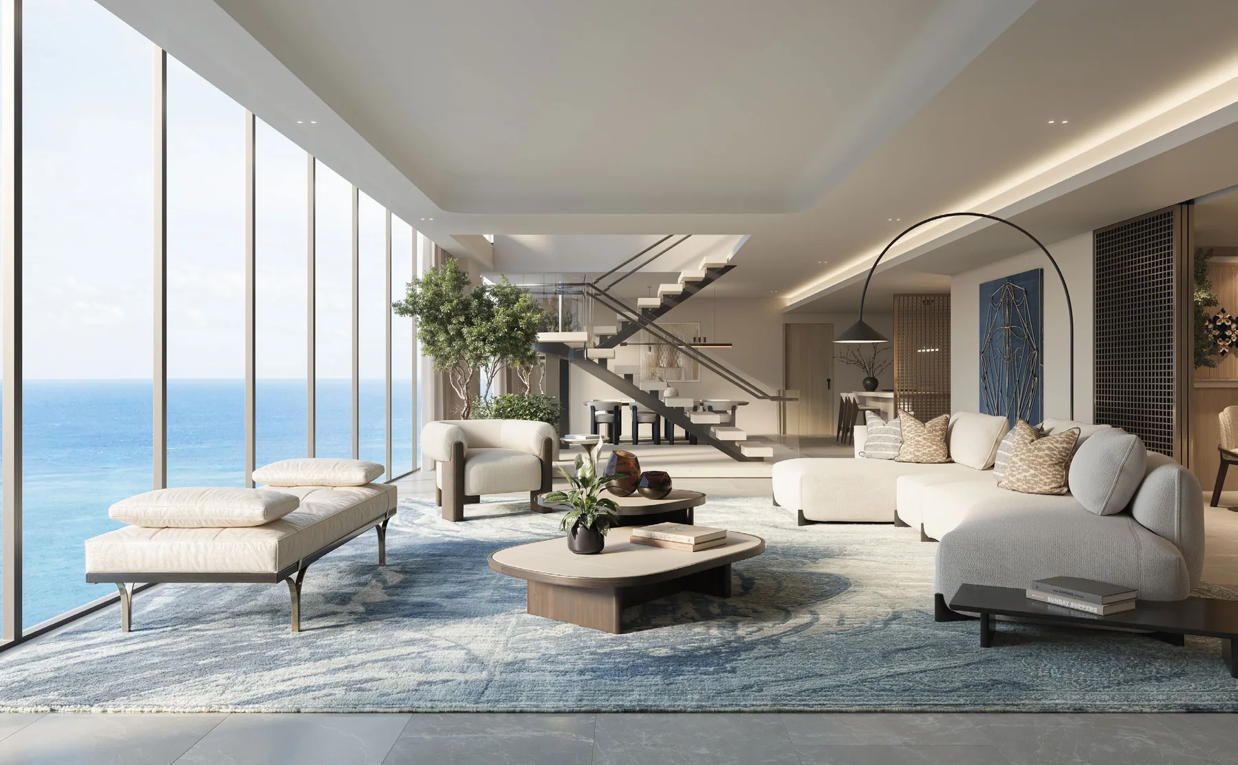 Spacious sea-facing living room at Anantara Residences